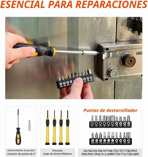 Vista 3 de Juego de herramientas de 40 piezas - Kit de herramientas manuales para el hogar general con caja de herramientas de plástico