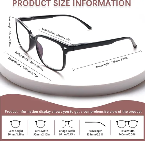 Vista 2 de Gafas de lectura progresivas multifocales antiluz azul para mujeres y hombres, marco de anteojos de moda