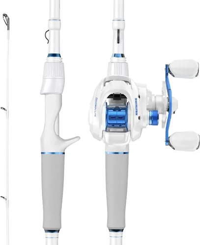 Vista 9 de KastKing Centron Lite Set de 2 cañas de pescar de grafito IM6/guías de acero inoxidable con anillos de cerámica/asas contorneadas de EVA/talón