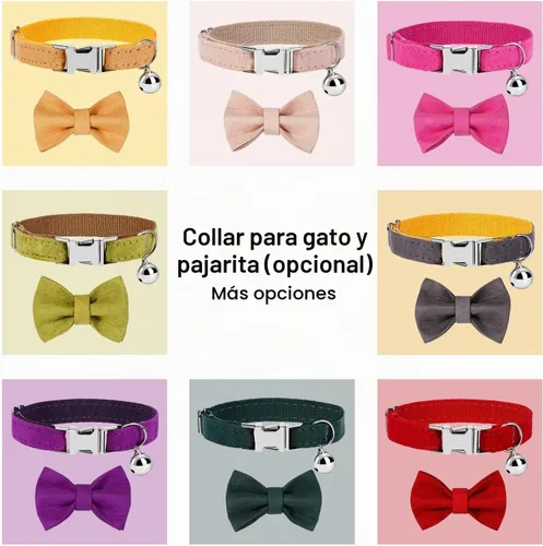 Vista 4 de Collar de gato personalizado con placa de nombre, collares ajustables de nailon resistente para identificación de gato con campana, personaliza