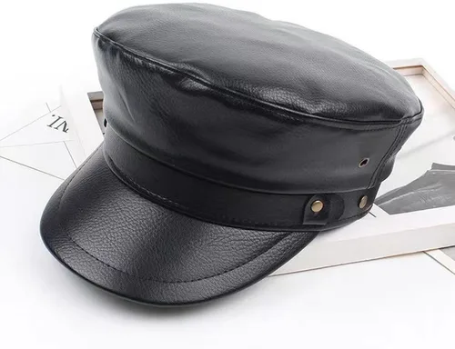 Vista 2 de Brcus Gorra de boina con punta de marinero para mujer de Yate de PU Newsboy Cabbie Baker Boy