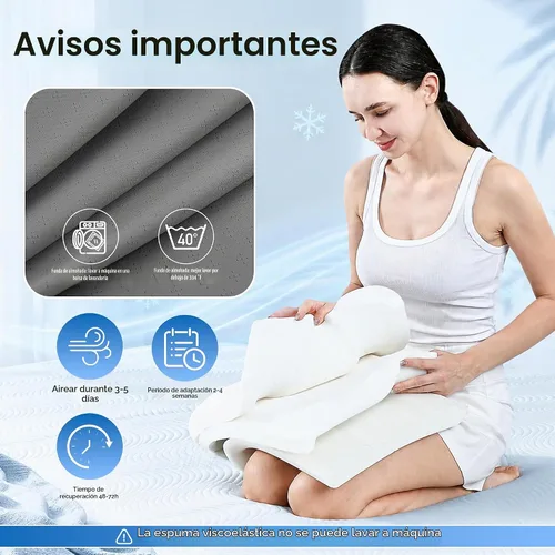 Vista 9 de Almohada cervical de espuma viscoelástica para el cuello de Elviros