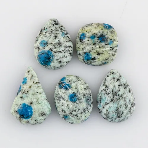 Vista 2 de CRYSTALIS Al por mayor 5 piezas de piedra preciosa natural K2 jaspe suelta en bruto, cabujones para hacer joyería, piedras pulidas de chakra