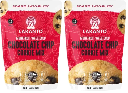 Vista 9 de Mezcla para galletas Lakanto sin azúcar con chispas de chocolate - Endulzada con edulcorante de fruta de monje, sin gluten, amigable con la dieta