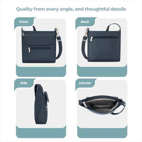 Vista 36 de Travelon Mini bolso de hombro clásico antirrobo