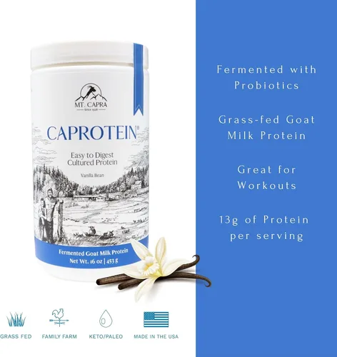 Vista 4 de Mt. Capra Caproteína Concentrado de proteína de caseína, proteína de leche de cabra fermentada de cabras alimentadas con pasto, extremadamente