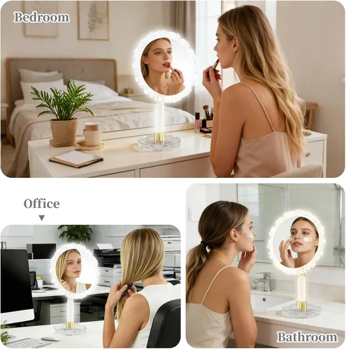 Vista 7 de 10 inch Lighted LED Makeup Mirror with 3 Color Lighting Modes