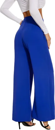 Vista 6 de FUNYYZO Women Wide Leg Pants Side Hidden Zipper Lounge Flare Bottoms Causal Long Trousers