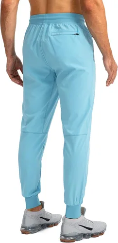 Vista 3 de Pudolla Men's Lightweight Jogger Pants Workout Gym Running Pants with Zipper Pockets for Athletic Casual