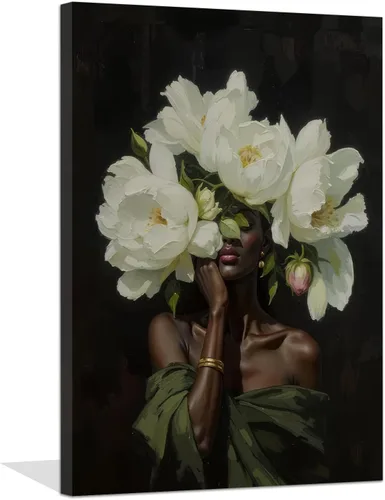 Vista 8 de Arte de pared de mujer negra, arte de pared de niña negra, póster moderno de pintura al óleo, retrato femenino vintage, afroestadounidense, sexy