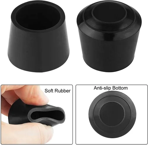 Vista 3 de CBTONE - 50 tapas redondas de 1 pulgada para patas de silla, antideslizantes, de goma negra, protectores para patas de silla
