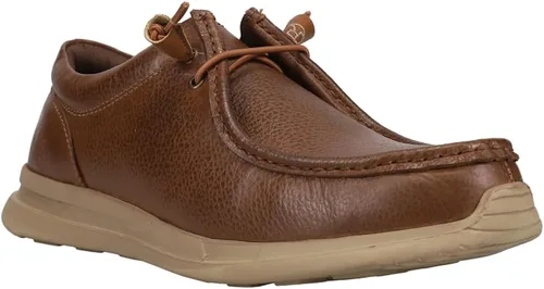 Vista 2 de Roper Zapatos casuales Chillin Low de cuero marrón con cordones para hombre Marrón 10 D, Marrón, 10