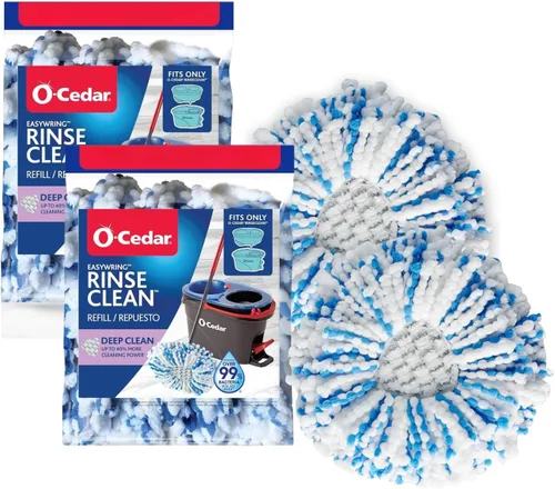 Vista 11 de O-Cedar EasyWring RinseClean - Recambio de microfibra para trapeador giratorio, 1 paquete, color azul