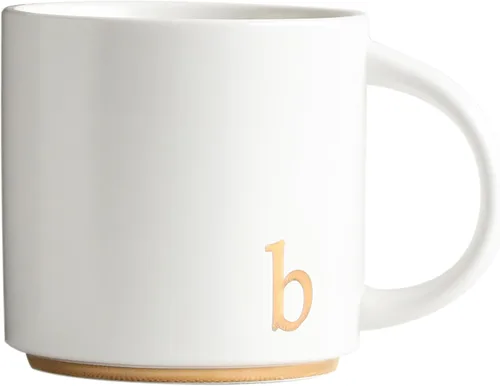 Vista 10 de COLLECTIVE HOME - Tazas de cerámica con monograma, tazas de café con inicial dorada de 15 onzas, elegantes tazas de té del alfabeto, elegante taza p