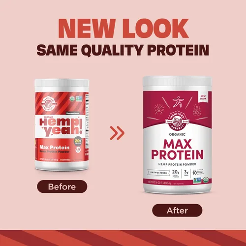 Vista 3 de Manitoba Harvest CABRA ¡Sí! Polvo de proteína max orgánico, sin azúcar, 16 oz; con 20 g de proteína y 4.5g Omegas 3 y 6 por porción, keto-amigable