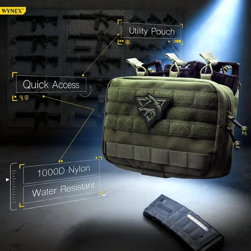 Vista 4 de WYNEX Bolsa Táctica para Administración de Cargadores, Bolsa de Herramientas Utilitaria Molle, Organizador Médico EMT con Sistema Triple Apilable