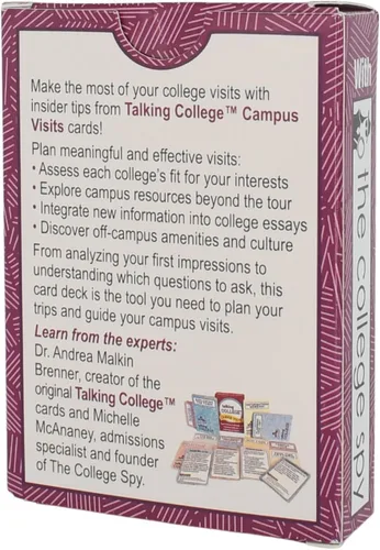 Vista 2 de Baraja de tarjetas de visita al campus: tarjetas de conversación para visitas universitarias, consejos futuros para la universidad, aprende lo que
