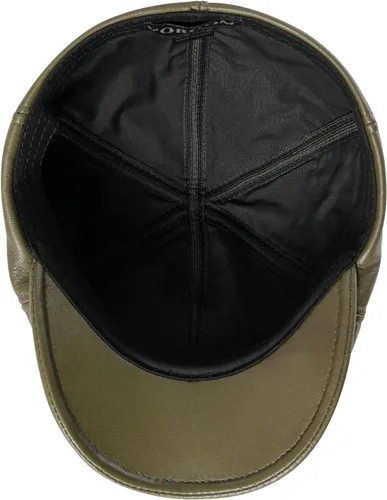 Vista 6 de VOBOOM Gorras de cuero Ivy Newsboy de 6 paneles Cabbie Boina Sombrero