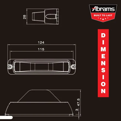 Vista 8 de Abrams Flex 180 - Cabezal de luz LED ámbar/blanco para parrilla [64 W - 16 LED] [Clase SAE 1] Gran angular debajo del espejo Snow Plow Truck