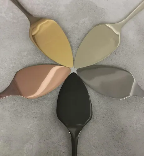 Vista 6 de Solid Wedding Cake Cutting Ceremony Gift, Colored Pie Pastry Serving Set, Luxury Shine Stainless Steel Knife Server Kit, Anniversary, Birthday