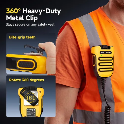 Vista 16 de Retevis RB48 Walkie Talkies avanzados de triple prueba con micrófono de hombro, MIL-STD 810H, VOX, recordatorio de vibración, PTT dual, SOS, NOAA