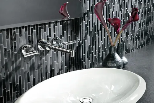 Vista 9 de Moen TS43003 Arris - Grifo de baño con dos manijas para montaje en pared, requiere válvula, cromado