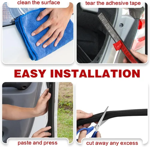 Vista 4 de Tira de sello de puerta de goma en forma de D de 1" sello deslizante para RV sello autoadhesivo de goma EPDM resistente para clima automotriz