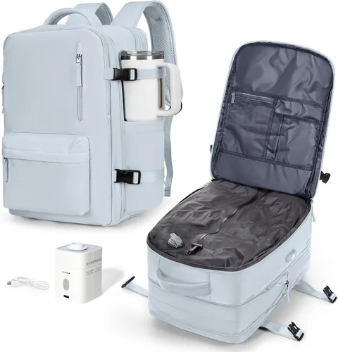 Vista 13 de VGCUB Mochila grande de viaje para trabajo, negocios, mochila para computadora portátil aprobada para vuelo, para mujeres y hombres, mochila