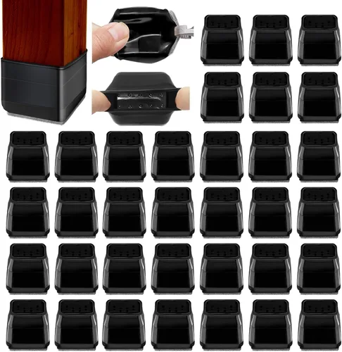 Vista 12 de 36 protectores cuadrados para patas de silla, almohadillas de fieltro de alta elasticidad para suelos de madera dura, protectores de piso