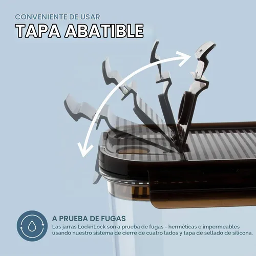 Vista 3 de LocknLock Aqua - Jarra de agua para puerta de refrigerador, jarra transparente, jarra de plástico sin BPA con tapa, jarra de 1.6 cuartos de galón