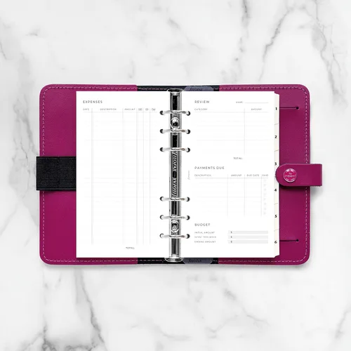 Vista 3 de Filofax Recambio Lifestyle, Tamaño Personal, Recambio de Organizador, Papel Blanco, Rastreador de Gastos, 56 Hojas (B132850)