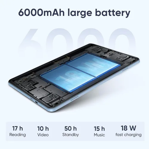 Vista 5 de EDDBNi Tablet Android 15 de 10.1 pulgadas Tablet 2025 últimas Tablets con teclado ratón 24GB+64GB 2TB de expansión 6000mAh procesador Octa-Core Azul