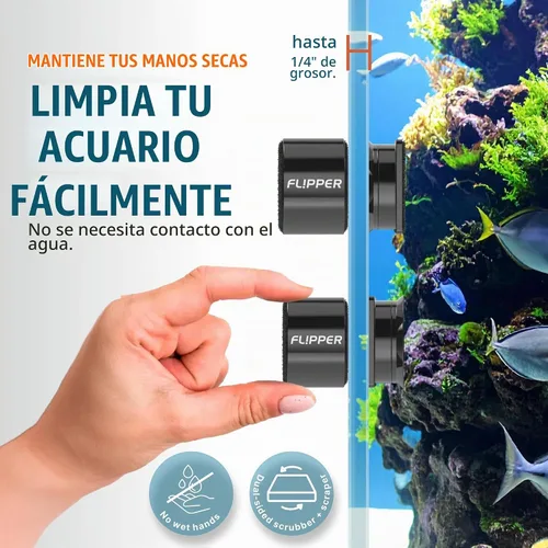 Vista 5 de Flipper - Limpiador magnético de vidrio para acuario, rascador de algas