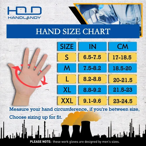 Vista 5 de HANDLANDY Guantes de trabajo para hombre, pantalla táctil, guantes de mecánico, ajuste flexible y transpirable, nudillos y palma acolchados