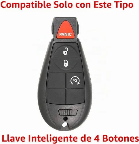 Vista 2 de Carcasa de repuesto para llave de mando a distancia sin llave para Dodge Durango Grand Caravan Journey Ram 1500 2500 3500 Jeep Grand Cherokee Ram