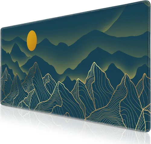 Vista 9 de Canjoy Alfombrilla de Ratón para Juegos, Alfombrilla de Ratón de Contorno Topográfico 31.5x11.8 pulgadas Grande Extendida Alfombrilla de Ratón