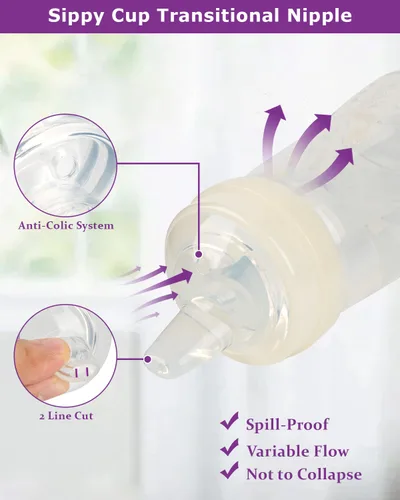 Vista 4 de Tetinas de vaso para botella MAM Easy Start, biberones de vidrio y biberones de vidrio fáciles de activar, taza de entrenamiento de plástico 4
