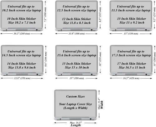 Vista 4 de Meffort Inc Adhesivo decorativo para laptop de hasta 12.3 pulgadas (incluye 2 muñequeras) - Nubes de galaxia