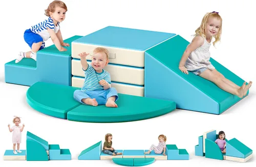Vista 8 de Lischwert Bloques de escalada de espuma para niños pequeños de 1 a 3 años, juego suave de 4 piezas con juguetes de exploración para gatear, bloques