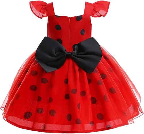 Vista 3 de XGYCYXM Disfraz de mariquita para niñas, disfraz de mariquita para niños, Halloween, Navidad, cumpleaños, disfraz para niños