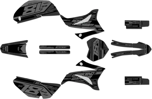 Vista 4 de Kit de gráficos Kalair GFX para Yamaha TTR 125 (2008-2023) Serie Warrior Azul 16 Mil - Juego de calcomanías adhesivas de carreras personalizadas