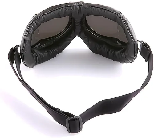Vista 3 de Anteojos de seguridad para motociclismo, motonetas, medio casco clásico para Vespa, estilo aviador, plegable con lentes transparentes T008 Marco