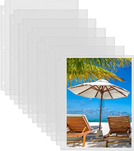 Vista 11 de Fabmaker Paquete de 30 fundas de fotos para carpeta de 3 anillas (3.5 x 5, para 240 fotos), protectores de páginas de fotos archivales de 3.5 x 5