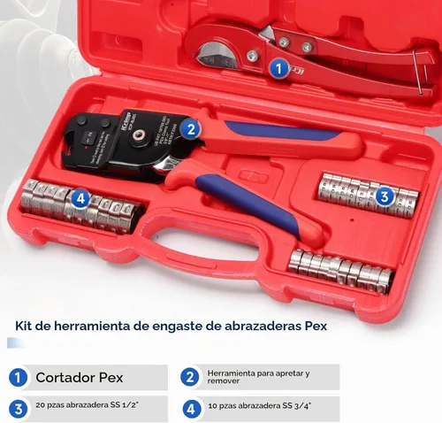 Vista 2 de iCrimp BJ03 PEX - Kit de herramientas de extracción y cincha para abrazaderas de acero inoxidable de 3/8 a 1 pulgada