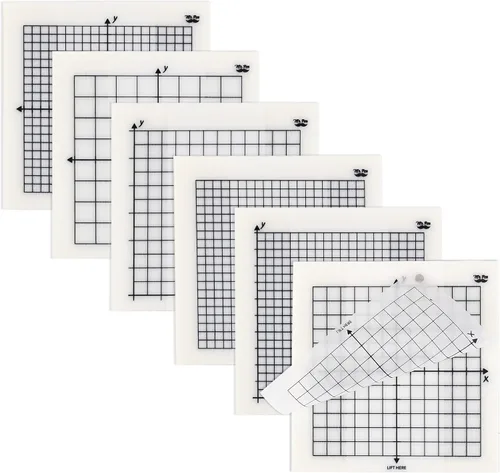 Vista 8 de Mr. Pen - Notas adhesivas transparentes con gráficos, 3 x 3 pulgadas, 6 blocs, 50 hojas/bloc 6 Grid Designs, Square Graph Paper Notes & Fineliner