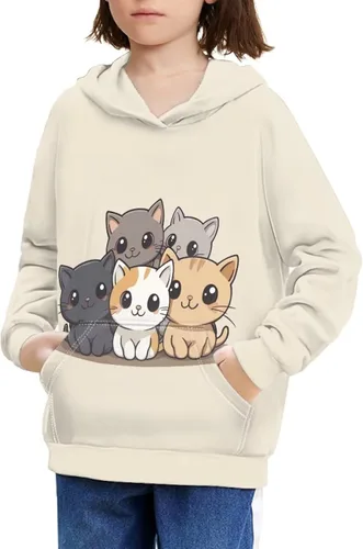 Vista 34 de Ystardream - Sudaderas para niñas adolescentes con bolsillo, sudaderas de manga larga para niños 0 Lindo Axolotl Rosa