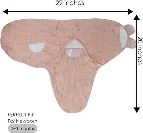 Vista 3 de Pañales de muselina orgánica ultra suaves para bebés recién nacidos, paquete de 3 sacos de dormir ajustables (estilo gentle, 0-3 meses), Estilo suave