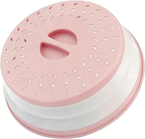 Vista 14 de Cubierta plegable antisalpicaduras para microondas, cubierta de plato para microondas con ventilación de vapor (10.5 pulgadas, beige)