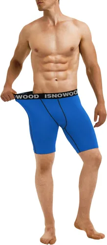 Vista 5 de Isnowood - Pantalones cortos de compresión para hombre, ropa interior atlética de elastano, para ejercicio, correr