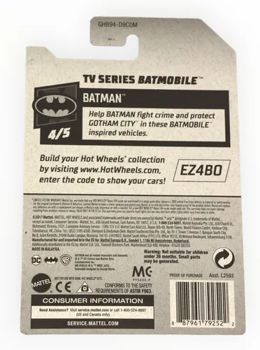 Vista 2 de Hot Wheels Serie de TV Batmobile, [Negro/rojo] 197/250 Batman 4/5
